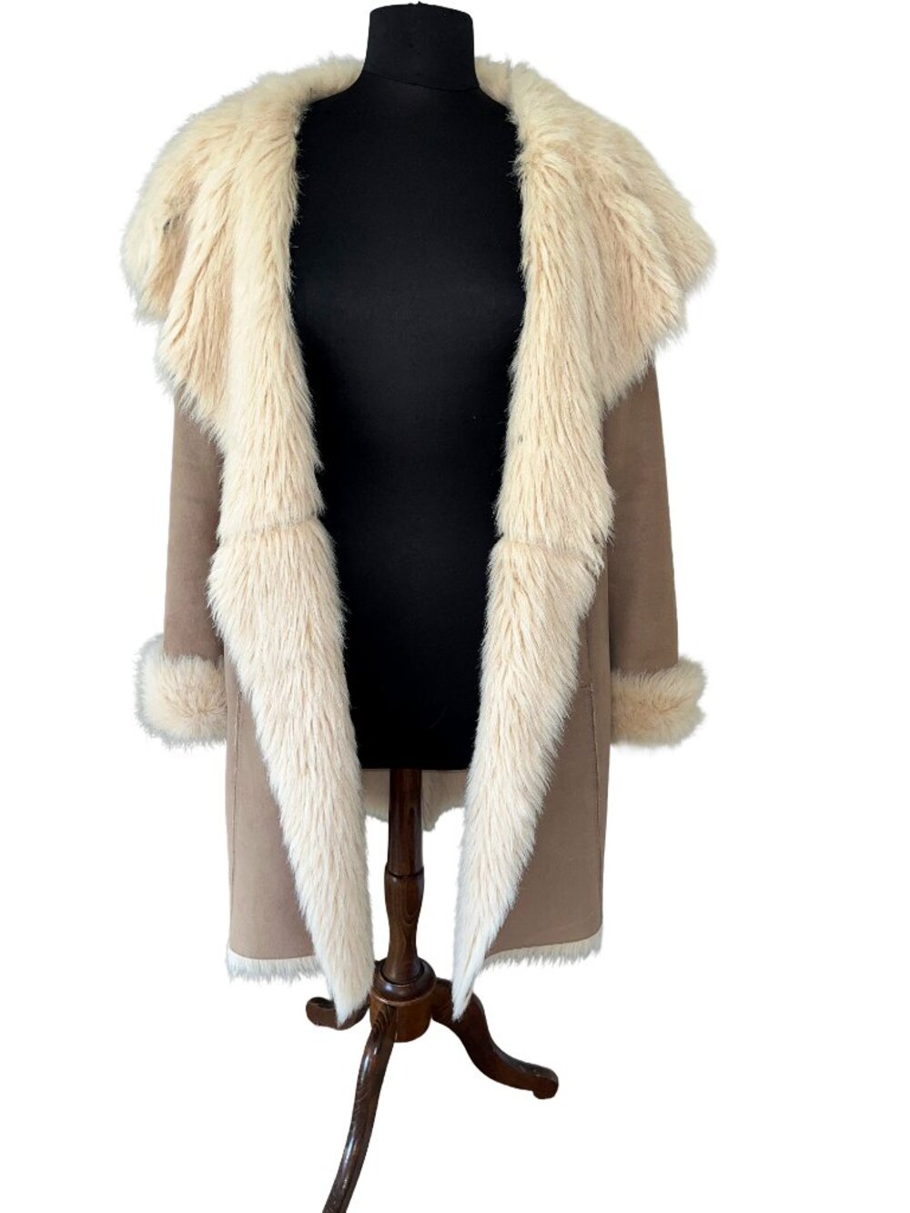 Vintage Kookaï Y2K Faux Shearling Afghan / Penny Lane Coat - French Size 38